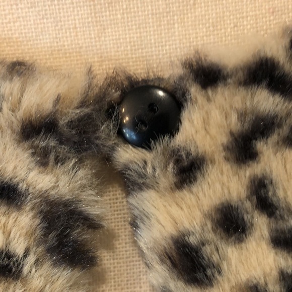 Bonnie Jean faux fur animal  print cape jacket SZ L girls or S women’s holiday - Picture 4 of 6